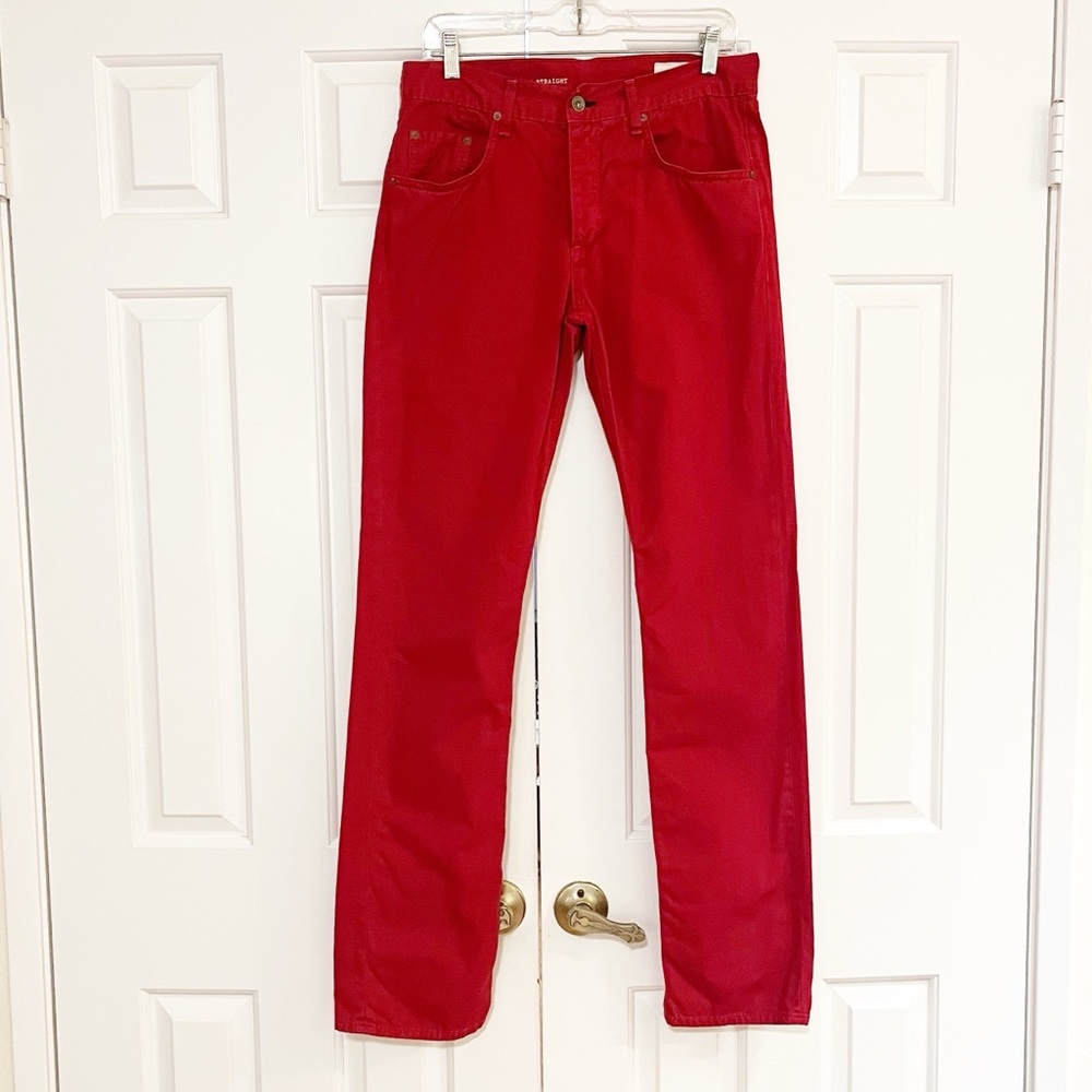 Rag & Bone RB 15X Slim Straight Red Jean 100% Cotton Pants in Size 30.